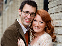 Boston photography couple against brick wall